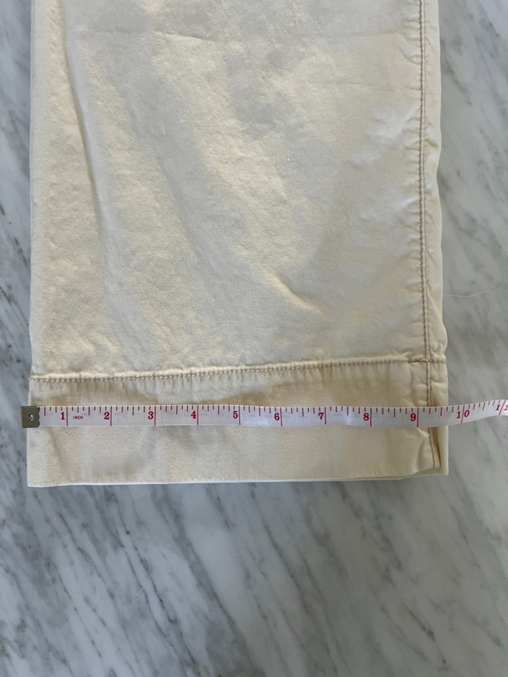 Anthropologie Cream High-Rise Button-Front Chino Pants - Picture 9 of 12
